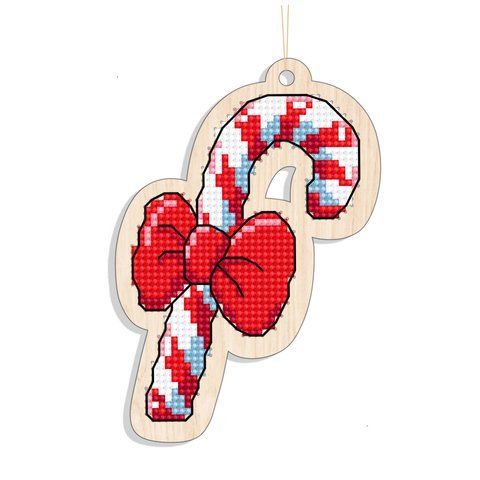 Новогодняя игрушка подвес на елку - Карамелька с бантиком FNGi-018 (Набор для вышивки) 2140295864 фото