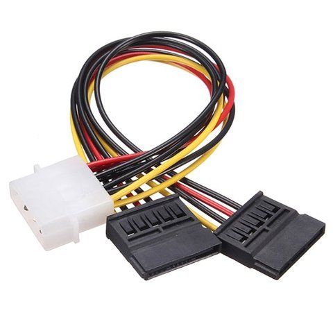 Переходник IDE Molex - 2x Sata 15pin для питания жестких дисков 7000001542 фото