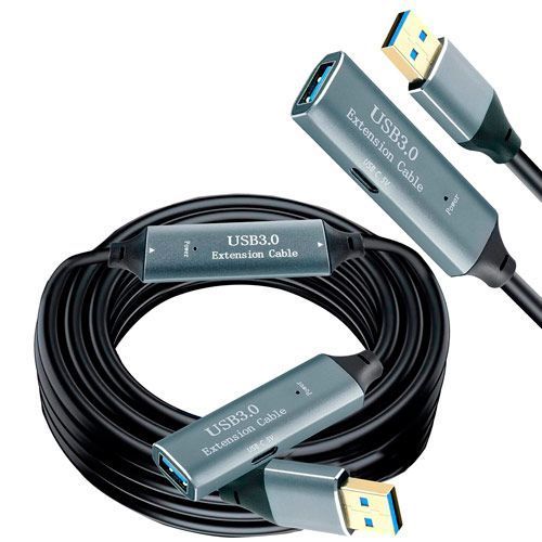 Usb 3.0 подовжувач активний репітер, кабель AM - AF з Type-C, 10 м, Premium 7000007106 фото