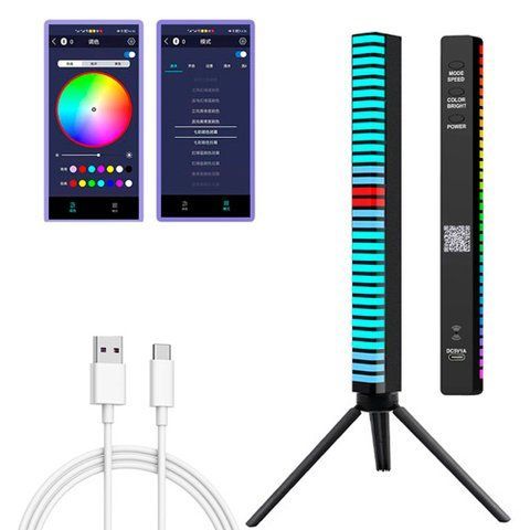 Світильник / лампа музичний еквалайзер 32 LED 3D з Bluetooth акб тринога, D-10-RGB 7000006731 фото