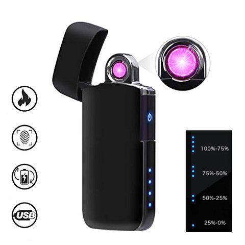 Usb зажигалка электронная плазменная сенсорная Lighter, черная 7000003591 фото