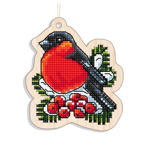Новогодняя игрушка подвес на елку - Снегирь на ветке FNGi-041 (Набор для вышивки) 2140295820 фото
