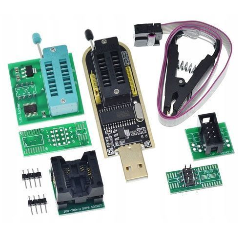 Программатор USB мини CH341A 24 EEPROM 25 Flash с набором переходников и клипсой 7000007644 фото