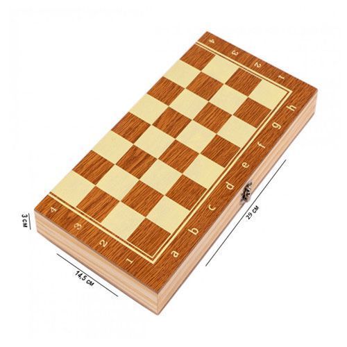 Настольная игра 3в1 шахматы, шашки, нарды, 29х29 см, дерево 7000005664 фото