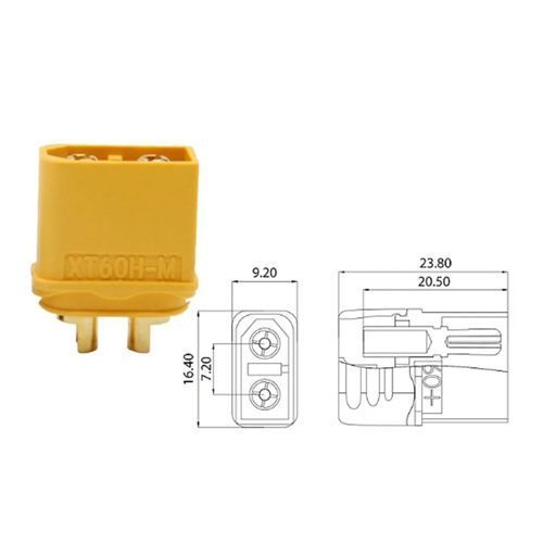 Роз&rsquo;єм живлення силовий Amass XT60H-M XT60 60A 2pin, тато для RC 7000007745 фото