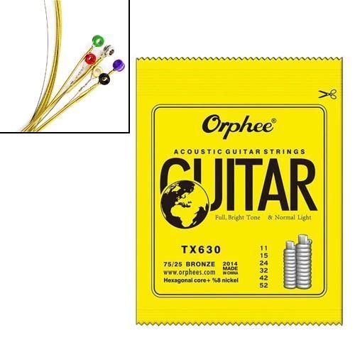 Струни для акустичної гітари 11-52", 0.28-1.32 мм, Orphee TX630 (6 шт.) 7000005669 фото