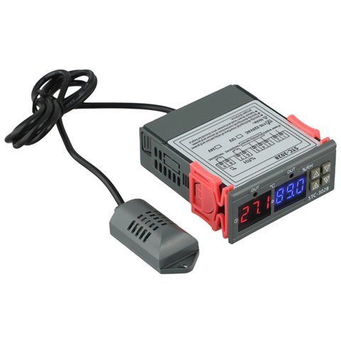 Регулятор температури та вологості цифровий 2 реле -20~80с 220 в 10а STC-3028 7000007909 фото