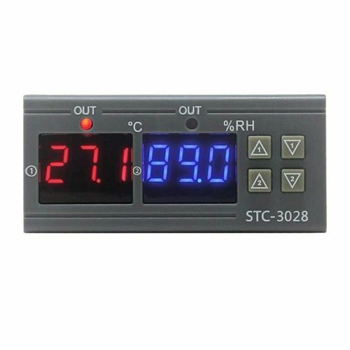 Регулятор температури та вологості цифровий 2 реле -20~80с 220 в 10а STC-3028 7000007909 фото