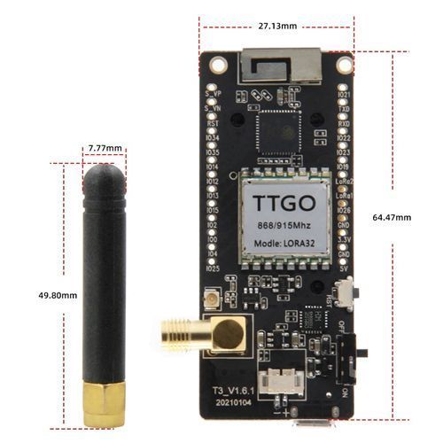 Lilygo TTGO LoRa32 T3 v1.6.1 ESP32 868мгц OLED, плата розробника 7000007552 фото