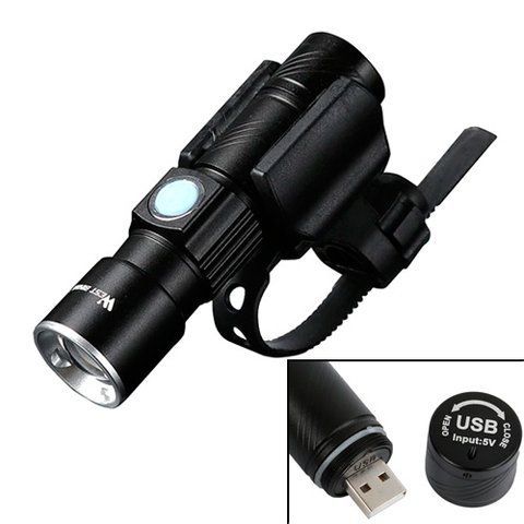 Фонарь / фонарик EDC велосипедный LED аккумуляторный с зумом CREE Q5 200лм 7000003652 фото