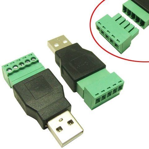 Переходник USB 2.0 Type-A штекер папа - клеммники 5pin 7000001909 фото