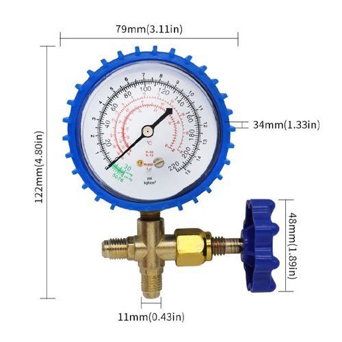 Колектор манометричний з вентилем 0-220psi для заправлення фреону XWM-466 7000007482 фото