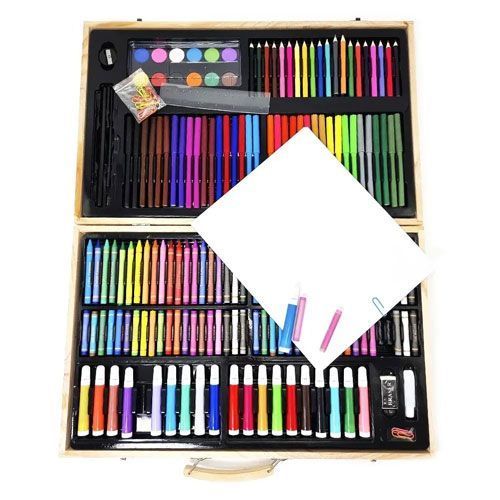 Набір художній для малювання 220 предметів, дерев&rsquo;яний кейс 7000007685 фото