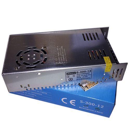 Блок / адаптер питания металлический 12 в 25а 300 вт, 3-кан для LED-лент CCTV, UAlectric 7000007301 фото