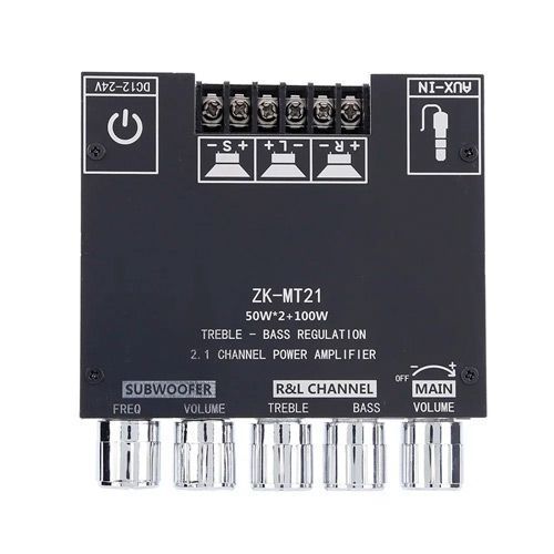 Аудіо підсилювач потужності звуку 2x50 вт 1x100 вт Bluetooth 5.0, ZK-MT21 7000007124 фото