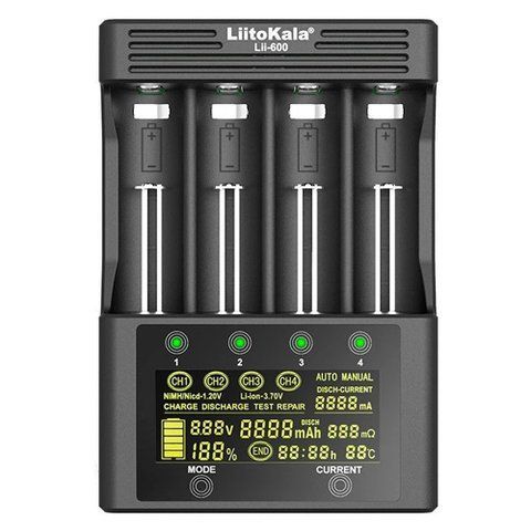 Розумний зарядний пристрій Liitokala Lii-600 Li-ion розряд ємність, 4 канала 7000006265 фото