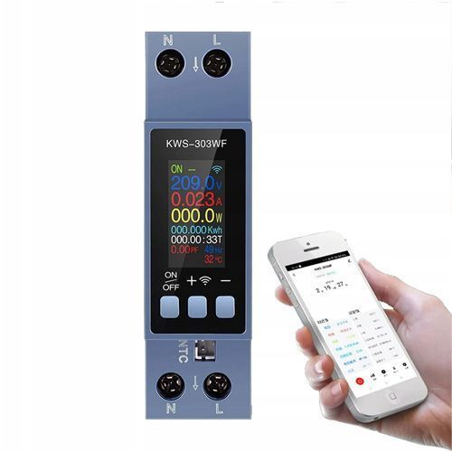Счетчик Wi-Fi электроэнергии однофазный 220 в 40а DIN, защиты, KWS-303WF 7000007367 фото