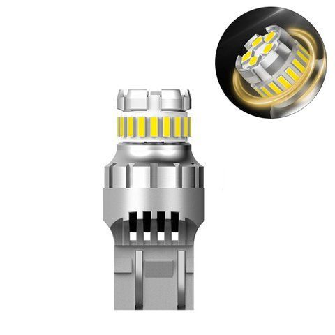 Лампа / світильник LED T20 W21 W в автомобіль, 18+5 SMD 4014 3030, з обманкою, білий (2 шт.) 7000005548 фото