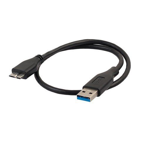 Кабель / провід USB 3.0 - USB Micro-B, 1 м, грубий, чорний 7000003351 фото