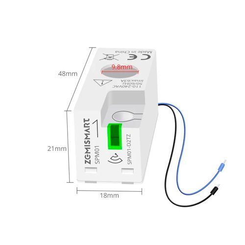 Датчик потребления электроэнергии 63а 1P+N Zigbee, энергометр Zemismart SPM01 7000007227 фото