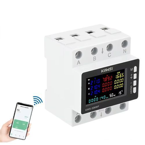 Лічильник Wi-Fi електроенергії трифазний 220 в 80а DIN, захист, KWS-306WF 7000007650 фото