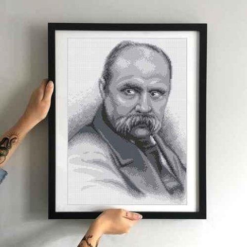 Заготовка для вышивки ТМ Мосмара Портрет Шевченко Т.Г. чб ММП-002 (Атлас) 2140295345 фото
