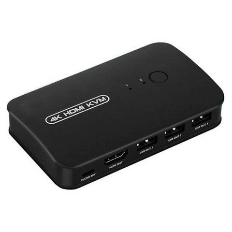 Свич KVM переключатель, 2 порта, HDMI USB, кнопка 7000006347 фото