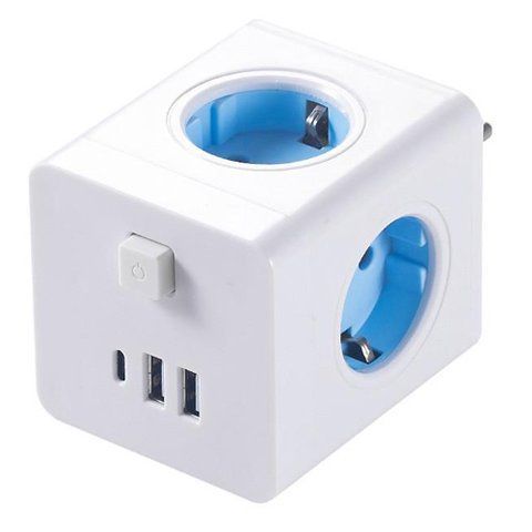 Розгалужувач мережевий куб Power Cube 4 розетки 3 USB 250 в 16а до 4квт 7000007597 фото